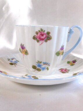 Shelley Demitasse Teacup in Rose Pansy Forget Me Not # 23452